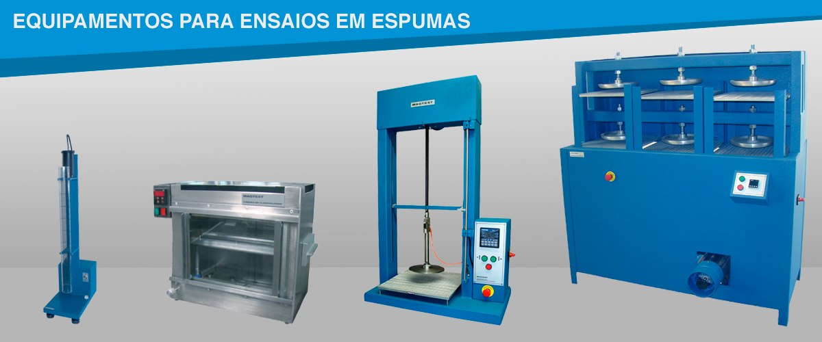 Equipamentos para ensaios em espumas